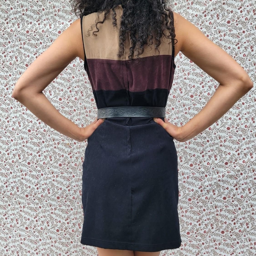 Tri-Colored Retro Mini Dress - Picture 3 of 4